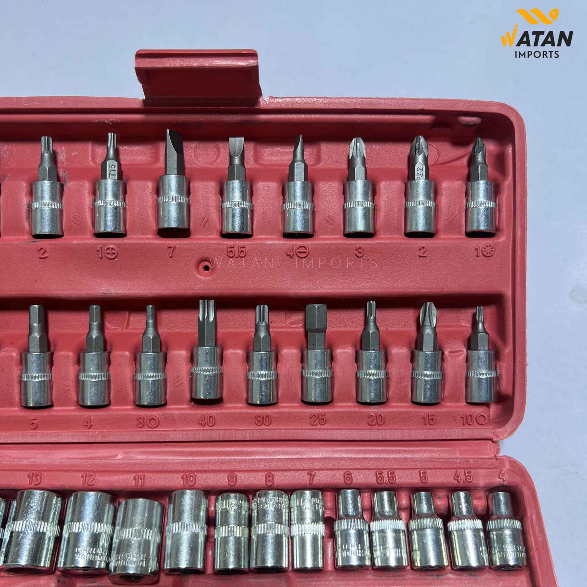 46 Pcs Socket Wrench Set 1/4'Drive Metric Mechanic Tools Kit Bit Ratchet Sockets with Extension Bar